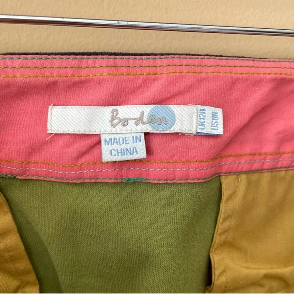 BODEN Velvet Tulip Mini Skirt in Green and Black WG374 size 8R - Picture 2 of 5